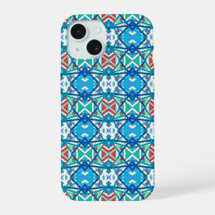 Cornflower Balanced Harmony Colours Abstract Lines iPhone 15 Case