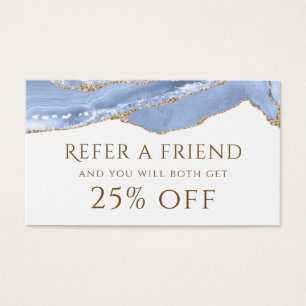 Cornflower Blue Agate Referral Card