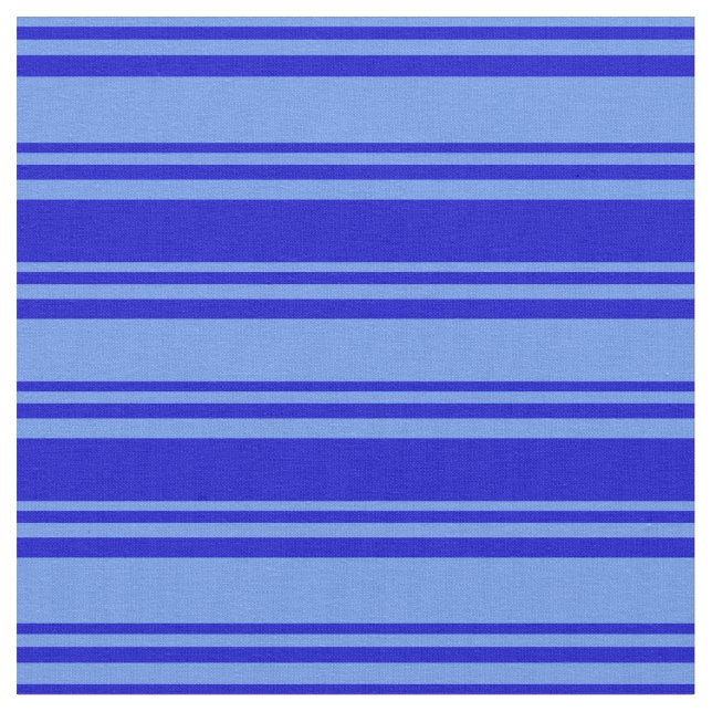 Cornflower Blue and Blue Pattern Fabric (Close Up)