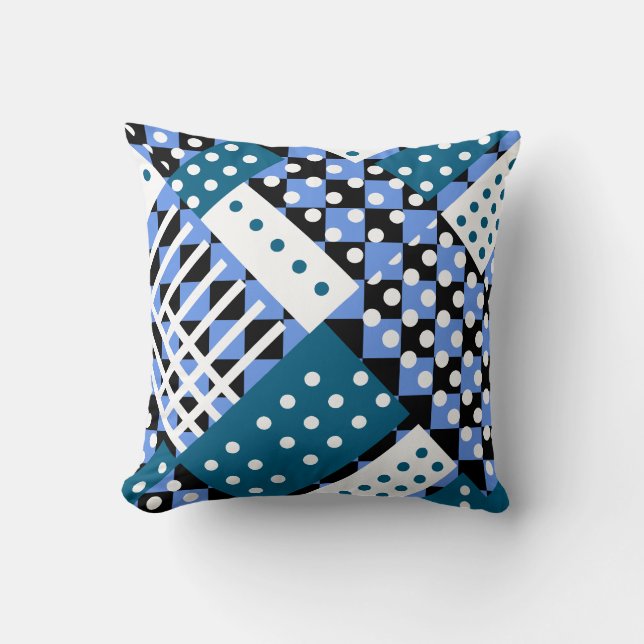 Cornflower blue and dark blue cushion (Front)