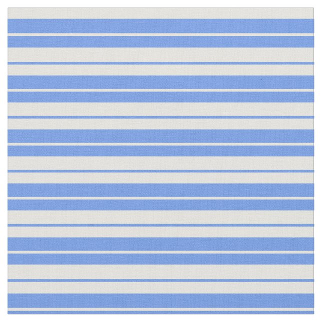 Cornflower Blue and Light Yellow Coloured Lines Fabric (Close Up)