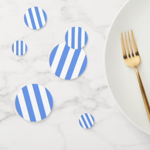 Cornflower Blue and White Stripes Confetti