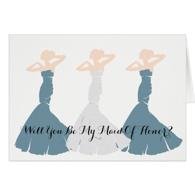 Cornflower Blue Be My Maid Of Honour Party Note (Front Horizontal)