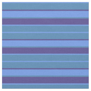Cornflower Blue, Blue, and Dark Slate Blue Lines Fabric