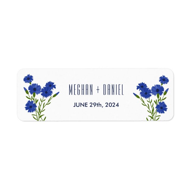 Cornflower Blue Botanical Wedding  (Front)