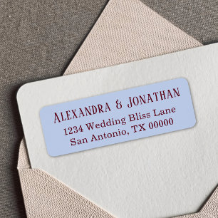 Cornflower Blue & Burgundy Vintage Return Address
