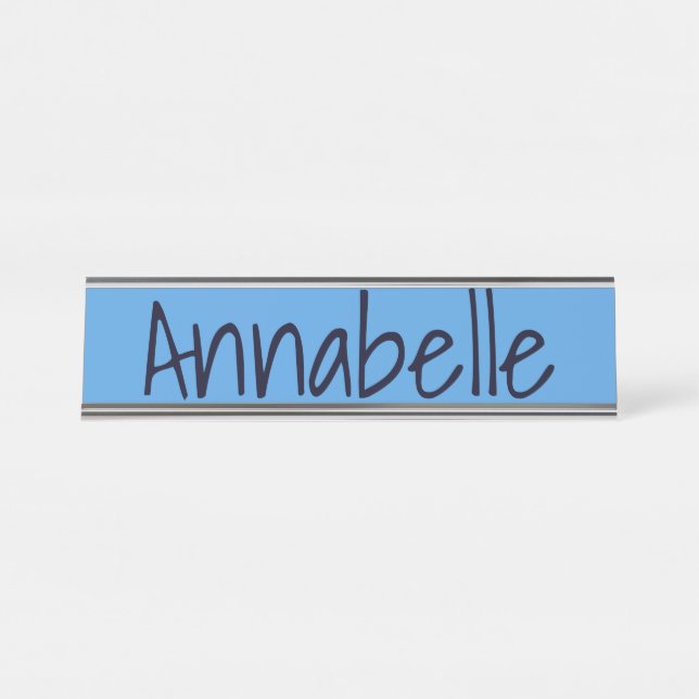 Cornflower Blue Desk Name Plate (Front)