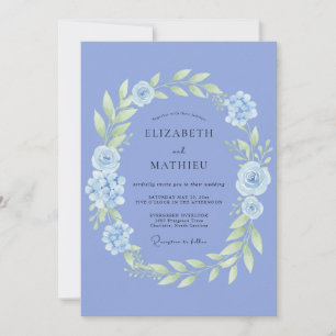 Cornflower Blue Ethereal Spring Wedding Invitation