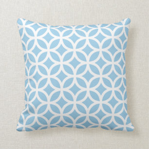 Cornflower Blue Geometric Pattern Pillow