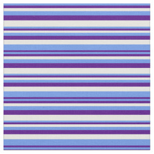 Cornflower Blue, Indigo, and White Stripes Fabric