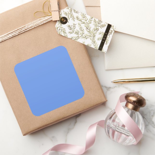 Cornflower Blue Large Square Sticker (Gifting)
