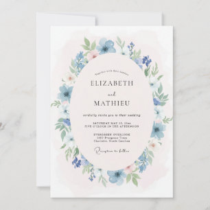Cornflower Blue Luminous Meadow Wedding Invitation