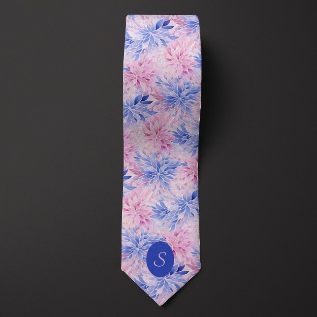 Cornflower Blue & Mauve Floral Tie (Creator Uploaded)