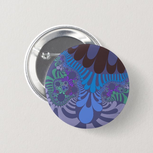 Cornflower Blue Mod 6 Cm Round Badge (Front & Back)