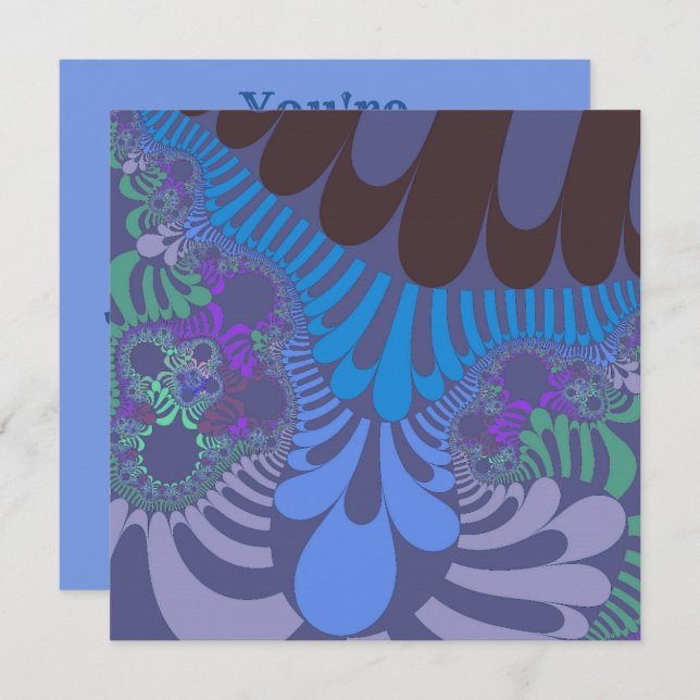 Cornflower Blue Mod Invitation (Front/Back)