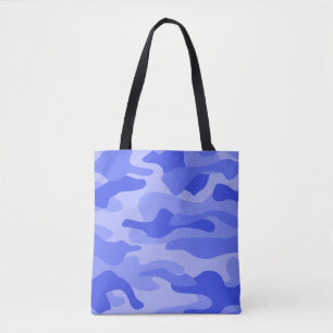 Cornflower Blue Monocolor Camo Tote Bag