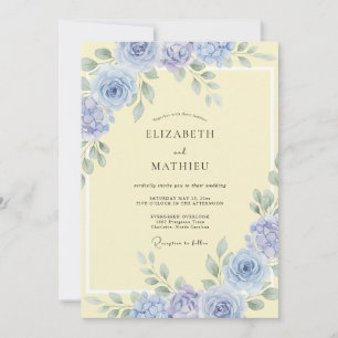 Cornflower Blue Pastel Wedding Invitation