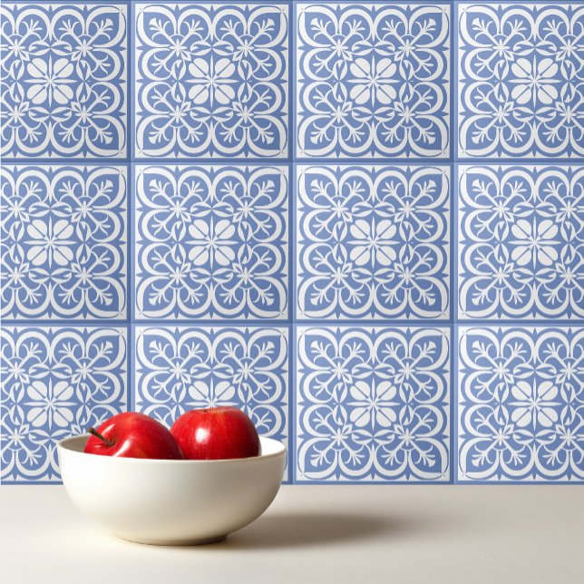 Cornflower Blue pattern Portuguese Mediterranean  Tile (Creator Uploaded)