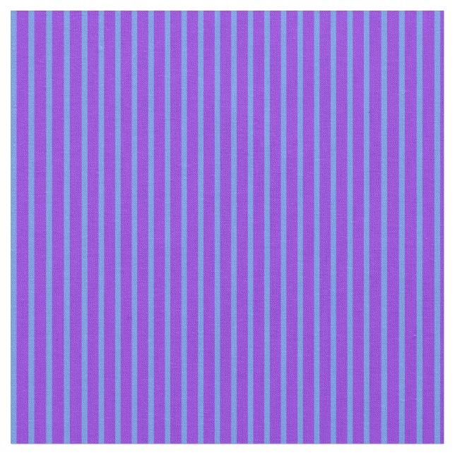 Cornflower Blue & Purple Lines/Stripes Pattern Fabric (Close Up)