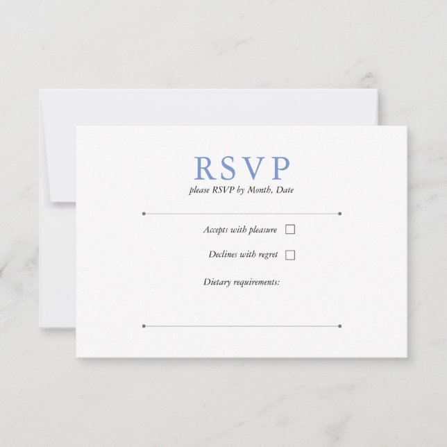 Cornflower Blue RSVP Card (Front)