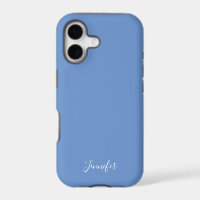 Cornflower Blue Solid Colour Custom Monogram