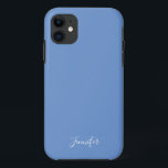 Cornflower Blue Solid Colour Custom Monogram Case-Mate iPhone Case<br><div class="desc">Chic solid colour phone case in cornflower blue,  my favourite shade from the sea. A peaceful ocean water colour with your custom monogram. Personalise with your name in elegant white script.</div>