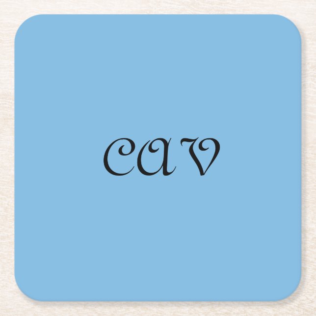 Cornflower Blue  Square Paper Coaster (Front)