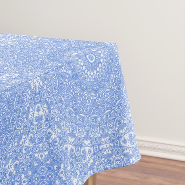 Cornflower Blue Symmetry Mandala Tablecloth (In Situ)