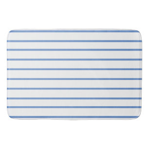 Cornflower blue thin stripe pattern bath mat