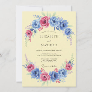 Cornflower Blue Vivacious Spring Wedding Invitation