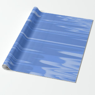 Cornflower Blue Wavy Design Wrapping Paper
