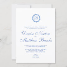 Cornflower Blue Wedding Invitation