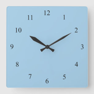 Cornflower Blue with Black Numbers Wall Clock
