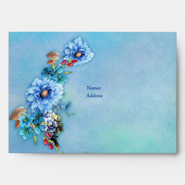 Cornflower Blues in Watercolor Envelopes (Front)