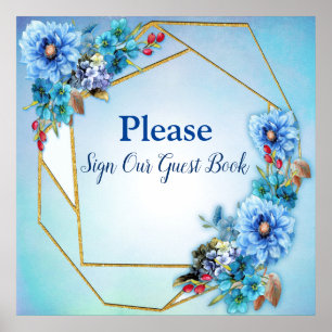 Cornflower Blues in Watercolor Poster