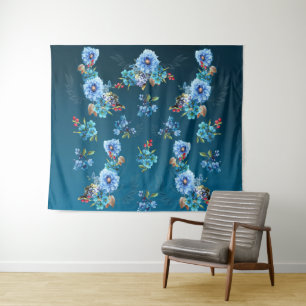 Cornflower Blues in Watercolor Tapestry