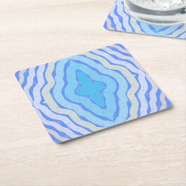 Cornflower Complimentary Colours Shabby Chic Desig Square Paper Coaster (Angled)