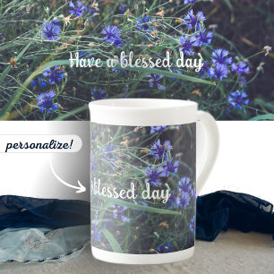 Cornflower field bone china mug