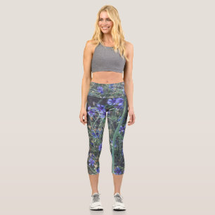 Cornflower field capri leggings