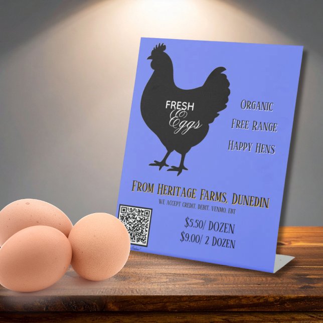 CornFlower Fresh Eggs Farmer's Market Sign QR Code (Creator Uploaded)