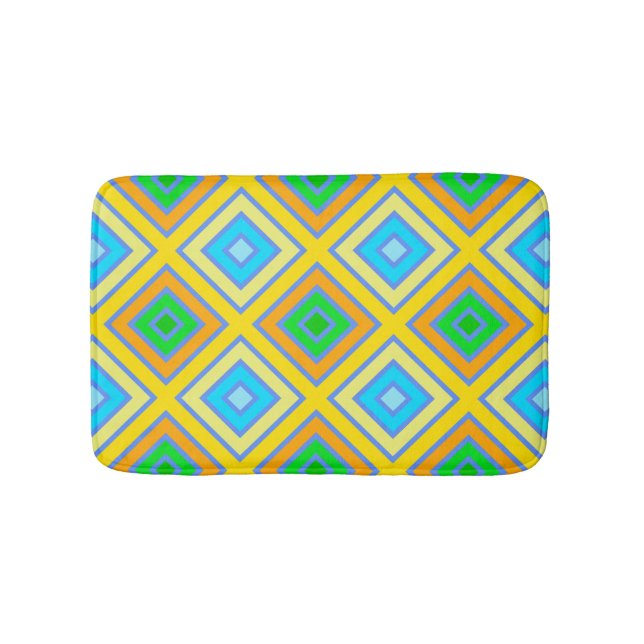 Cornflower Harmonious Colours Angled Line Art Bath Mat (Front)