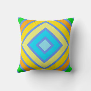 Cornflower Harmonious Colours Angled Line Art Cushion