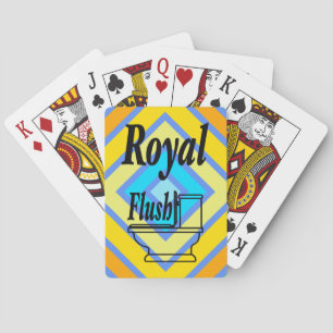 Cornflower Harmonious Colours Angled Line Art  Playing Cards