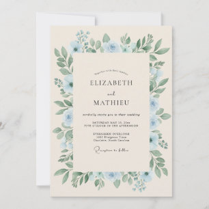 Cornflower Mist Wildflower Wedding Invitation
