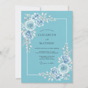 Cornflower Petals Wedding Invitation