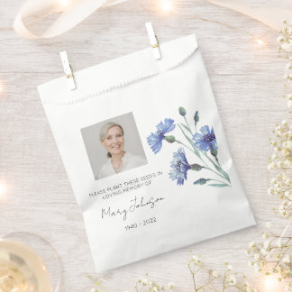 Cornflower | Simple Photo Funeral Seed Favour Bags
