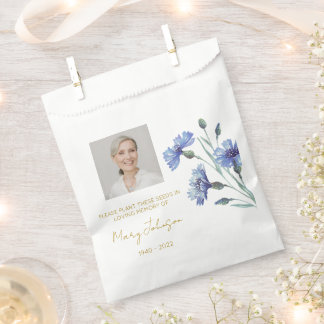Cornflower | Simple Photo Funeral Seed Favour Bags