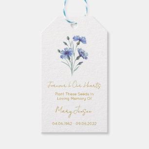 Cornflower Simple Seed Packet Funeral Gift Tags