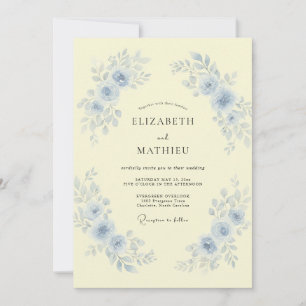 Cornflower Yellow Blossom Wedding Invitation