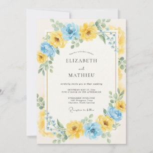 Cornflower Yellow Petal Wedding Invitation